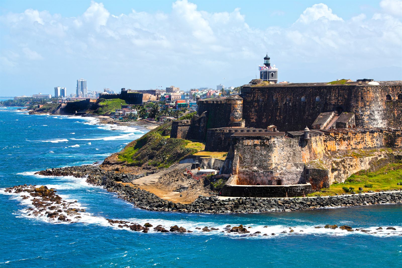 Historic fortress on the coast of Old San Juan